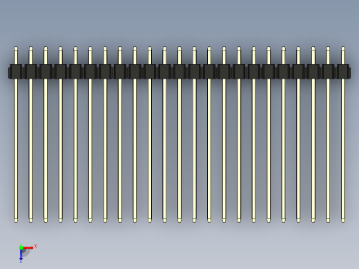 彩色公头100mil（2.54mm）系列-DS1021_black_3x23p_100mil_Type43_rev1.0俯视缩略图
