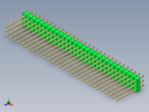 彩色公头100mil（2.54mm）系列-DS1021_green_3x30p_100mil_Type5_rev1.0