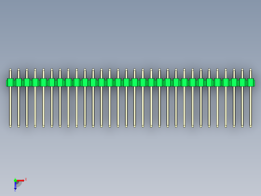 彩色公头100mil（2.54mm）系列-DS1021_green_3x30p_100mil_Type5_rev1.0俯视缩略图