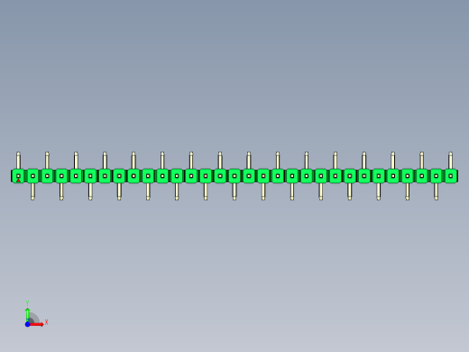 彩色公排针 100mil 2.54mm 系列-DS1022_green_31p_100mil_Type_SMT_R1_rev1.0前视缩略图