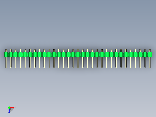 彩色公排针 100mil 2.54mm 系列-DS1022_green_31p_100mil_Type_SMT_R1_rev1.0俯视缩略图