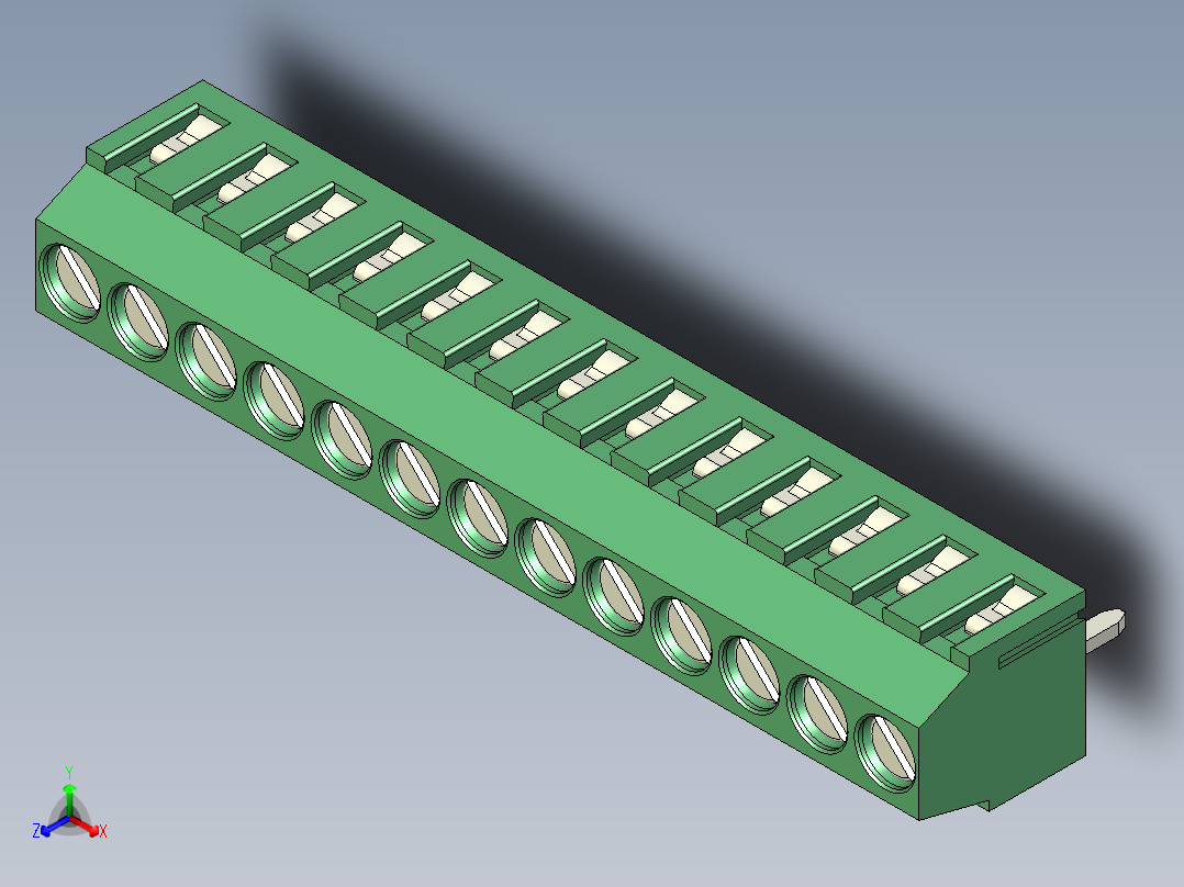PCB Terminal Block 13 DEG381-3.5主视图
