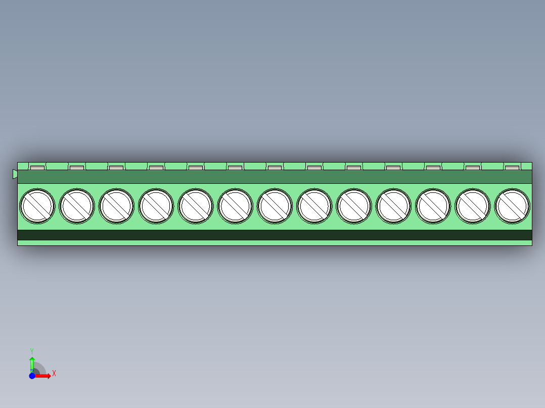 PCB Terminal Block 13 DEG381-3.5前视图