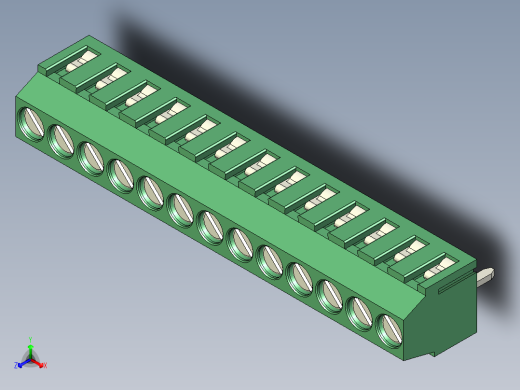 PCB Terminal Block 13 DEG381-3.5正等轴测缩略图