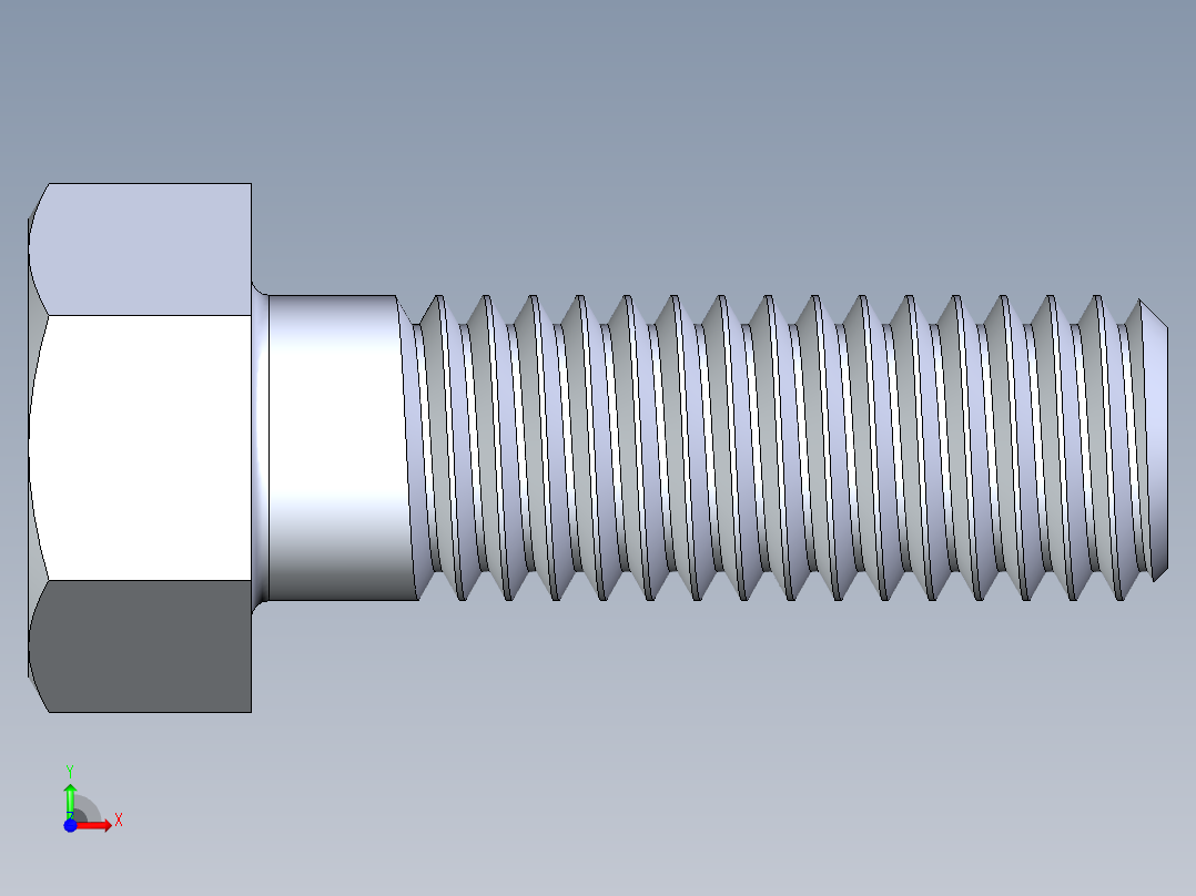 UNC 六角螺栓-Hex Bolt 0.500-13 x 1.5前视图