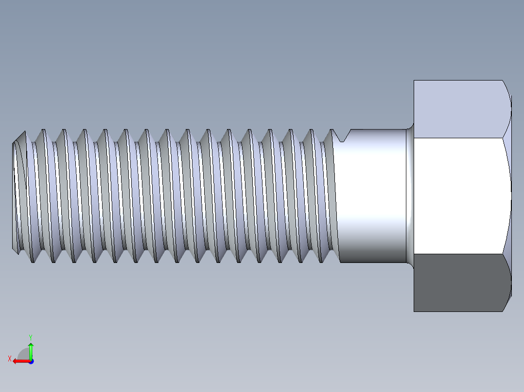 UNC 六角螺栓-Hex Bolt 0.500-13 x 1.5后视图