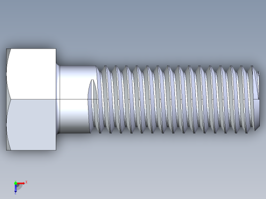 UNC 六角螺栓-Hex Bolt 0.500-13 x 1.5俯视缩略图
