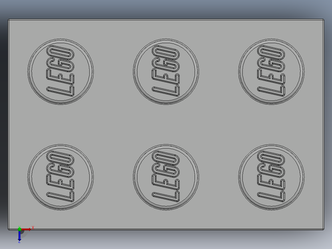 乐高套装 4421基本积木-300201 White Brick 2 x 3.SLDPRT俯视图