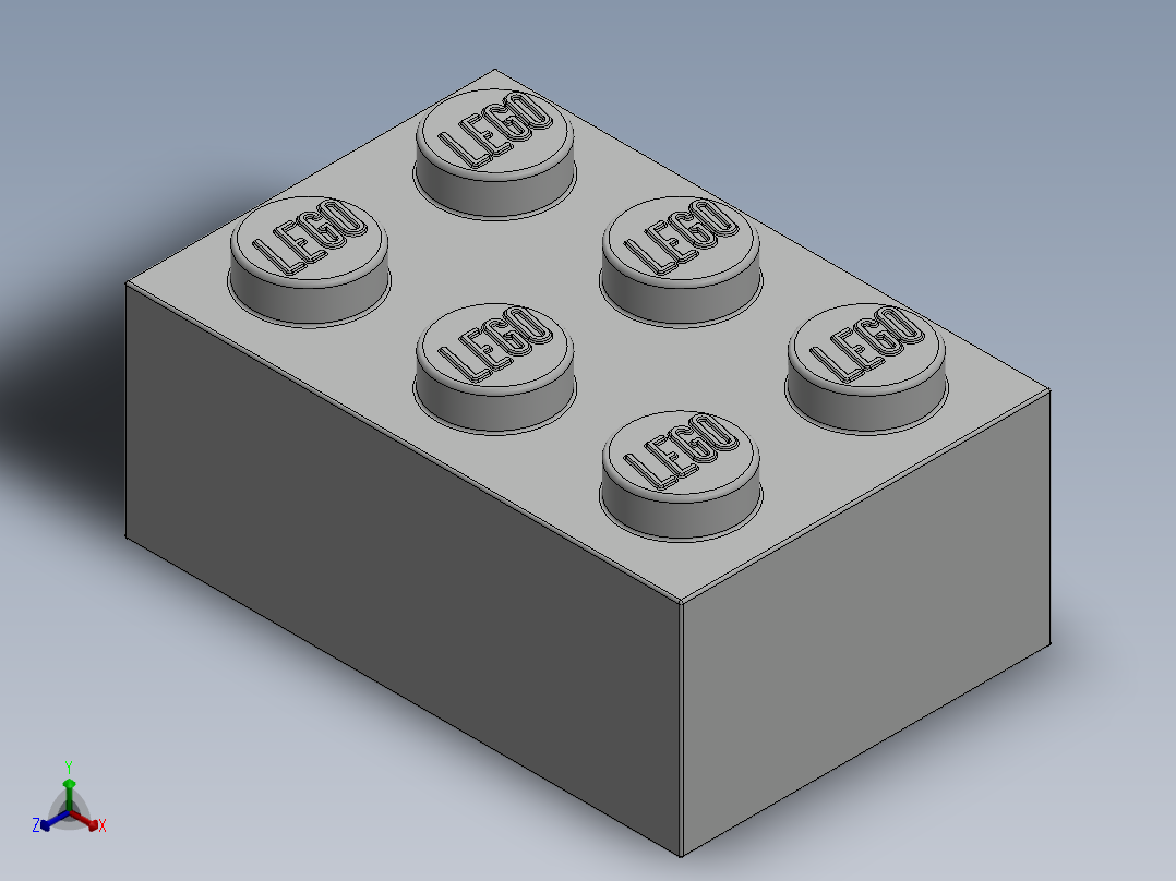 乐高套装 4421基本积木-300201 White Brick 2 x 3.SLDPRT正等轴测图