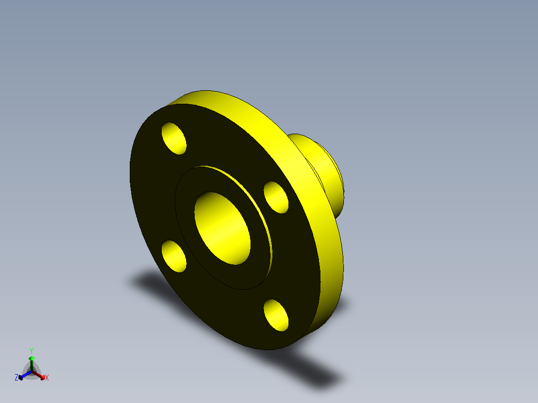 welding neck flange正等轴测图