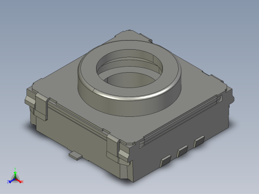 110毫米方形中空长程SMD轻触开关正等轴测缩略图