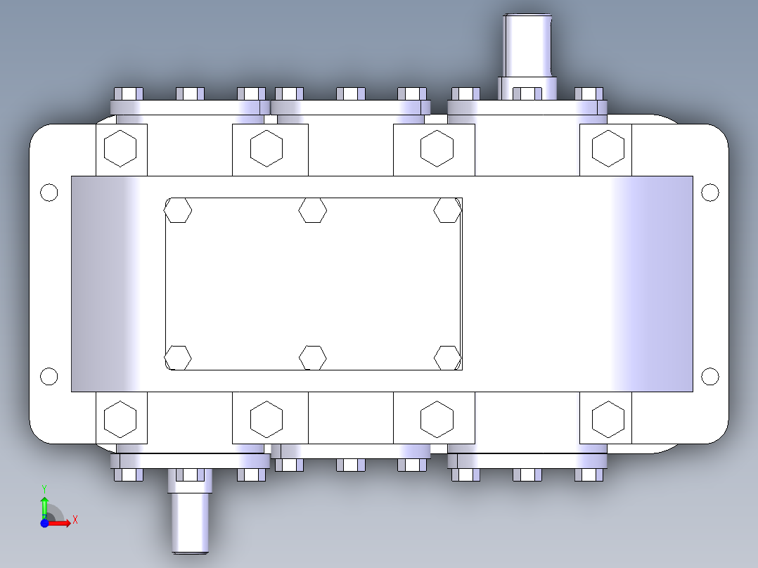 二级圆柱齿轮减速器设计【三维CATIA】前视图