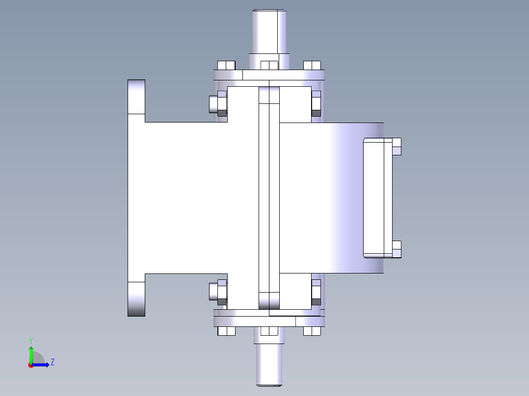 二级圆柱齿轮减速器设计【三维CATIA】左视图