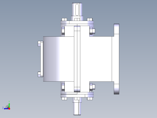 二级圆柱齿轮减速器设计【三维CATIA】右视缩略图