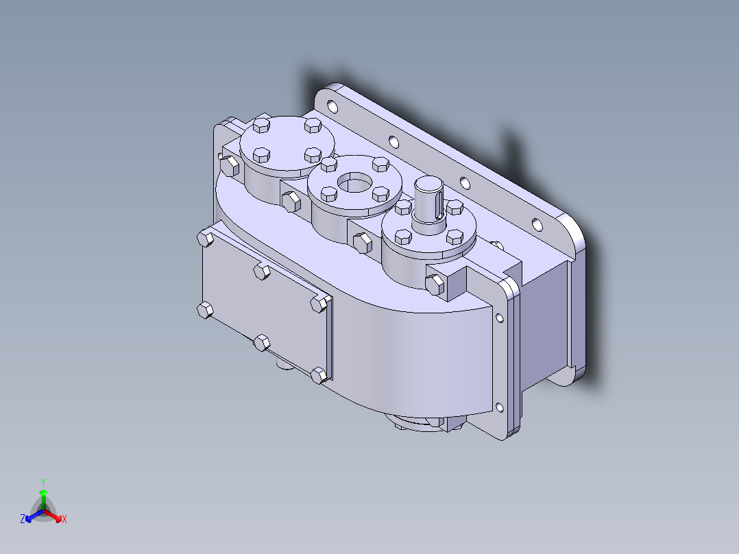 二级圆柱齿轮减速器设计【三维CATIA】正等轴测图