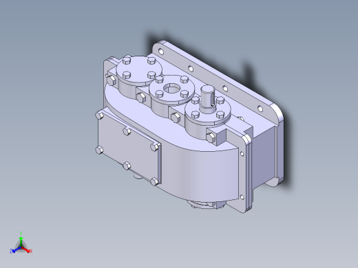 二级圆柱齿轮减速器设计【三维CATIA】正等轴测缩略图