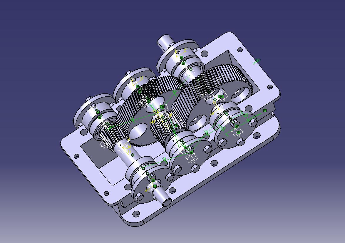二级圆柱齿轮减速器设计【三维CATIA】