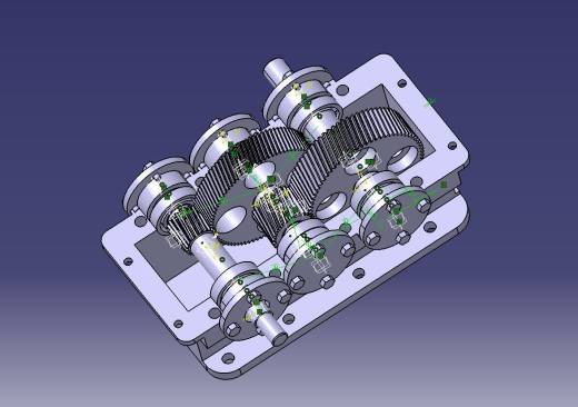 二级圆柱齿轮减速器设计【三维CATIA】缩略图