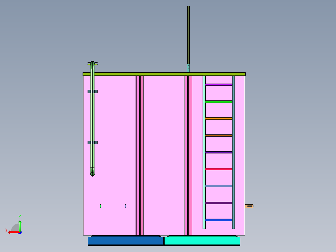 液罐汽车方形罐后视图