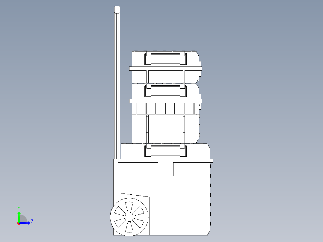 铣削移动数控机床左视图