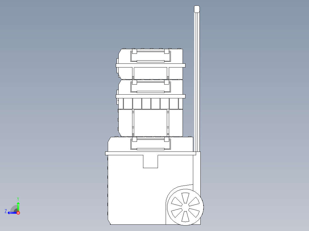 铣削移动数控机床右视图