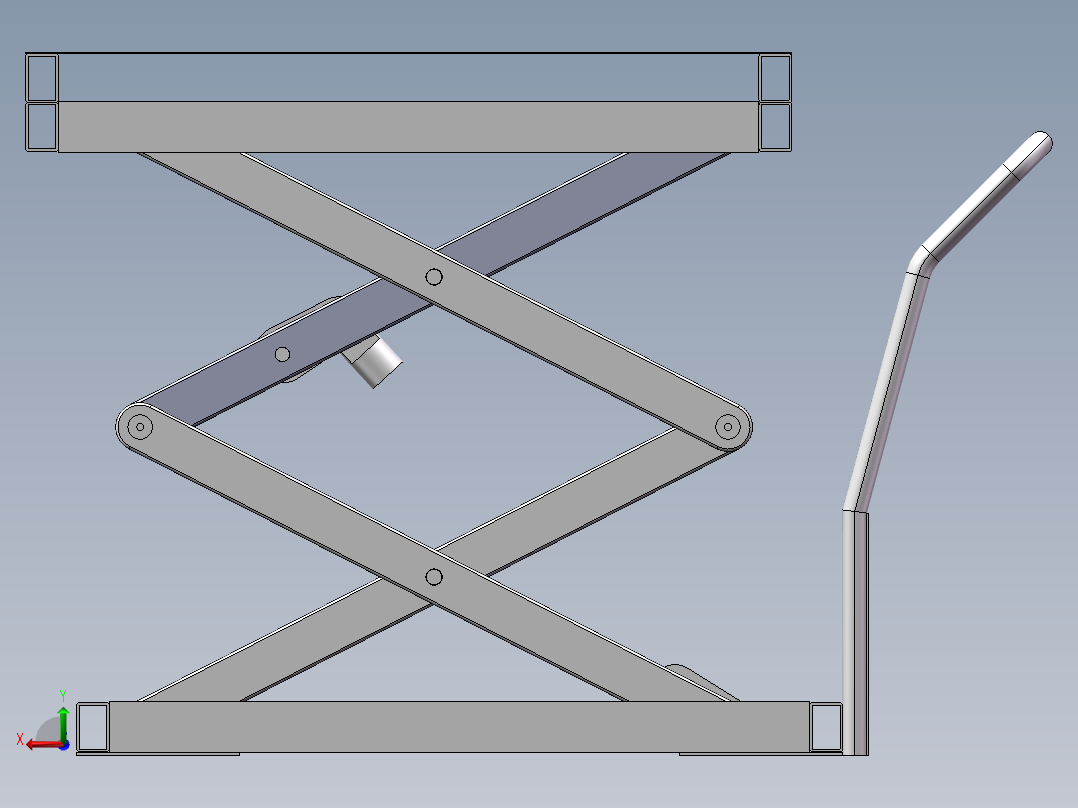 气动升降平台后视图