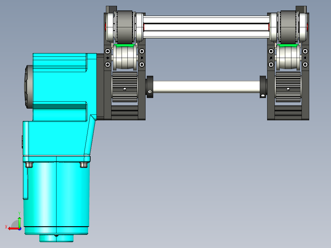 LE-XC3030-齿形同步线中间驱动后视图