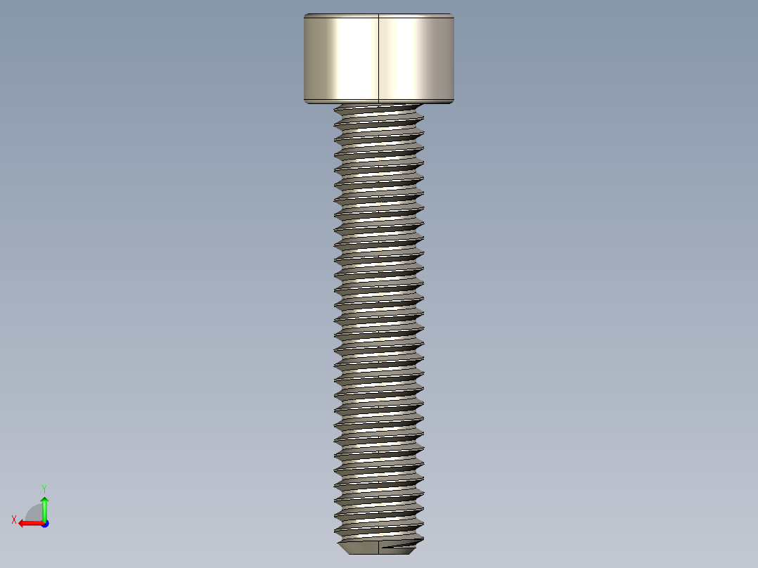 Screw_DIN_912_M6x30F_A2.STEP公制内六角螺钉后视图