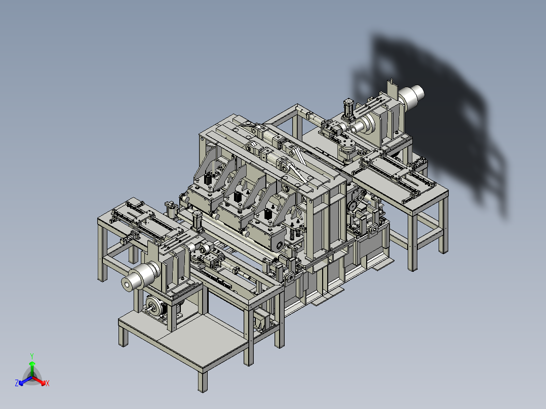 脚垫粘贴打孔机正等轴测图