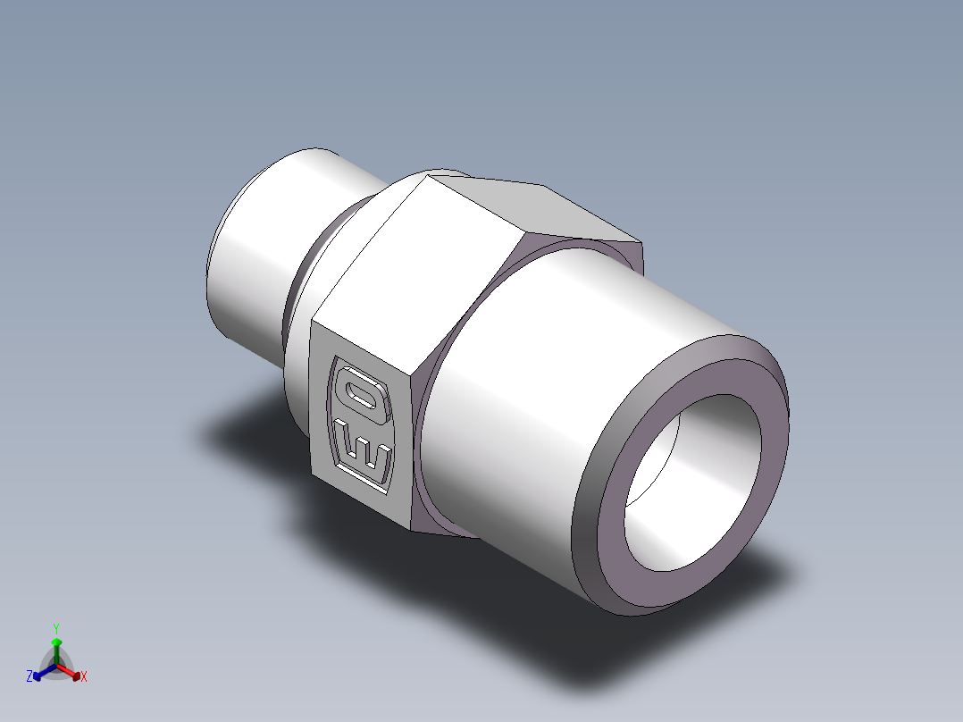 美制O圈密封接头、1DO-16-04正等轴测图
