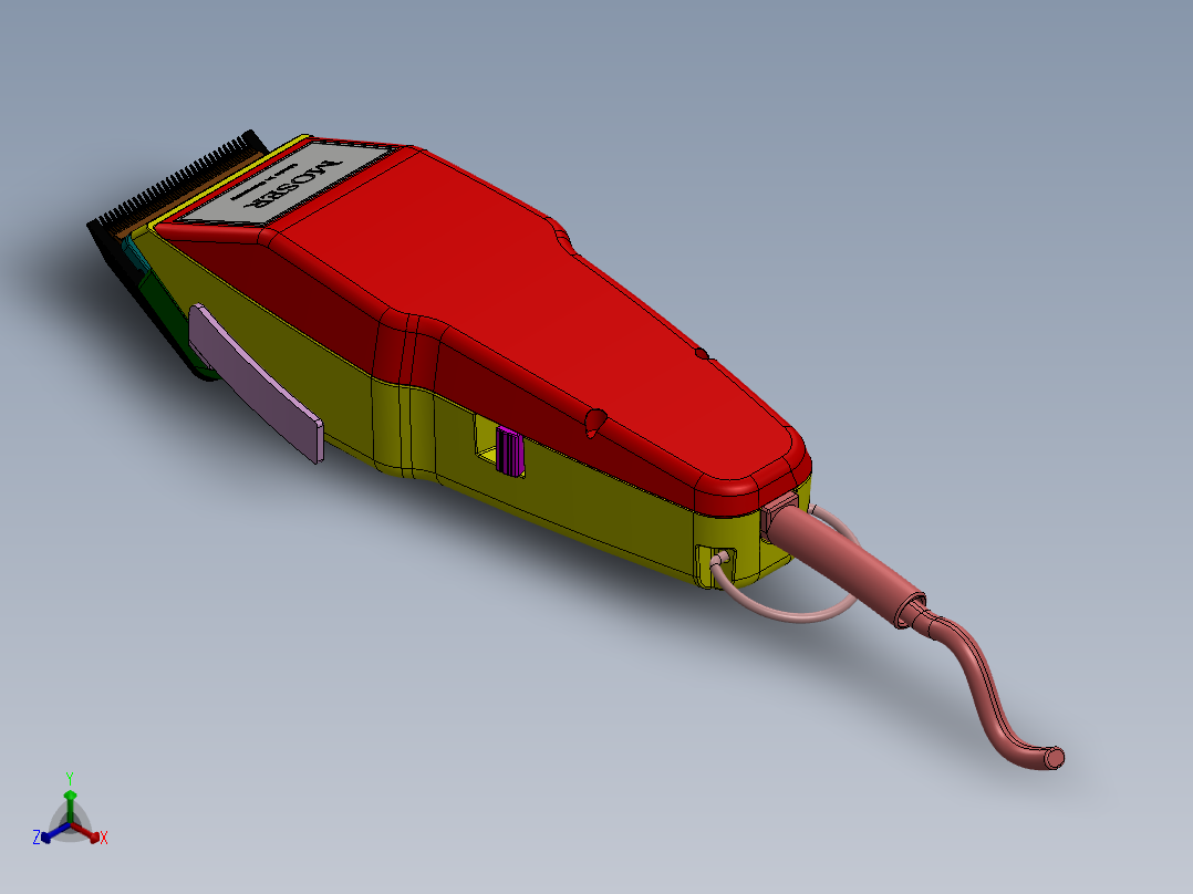 剃须刀、刮胡刀(2)正等轴测图