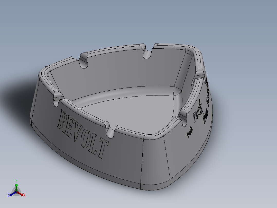 烟灰缸(14)正等轴测图
