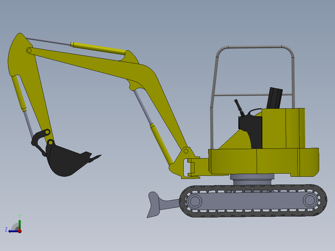 10.迷你挖掘机右视图