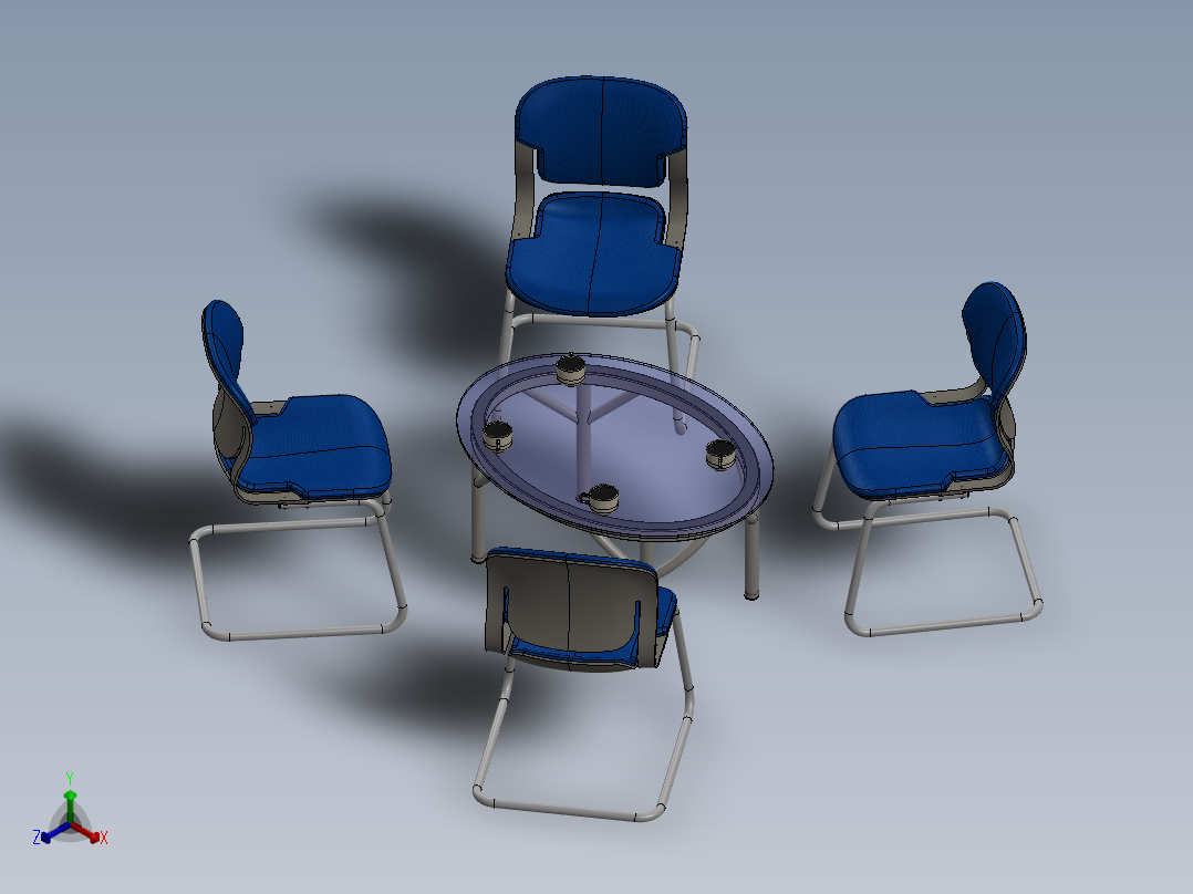 椅子、凳子(16)正等轴测图