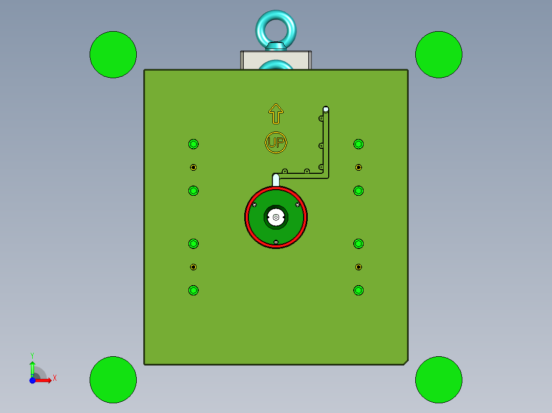 家用三轮车中控装饰盖板1+1塑胶模具前视图