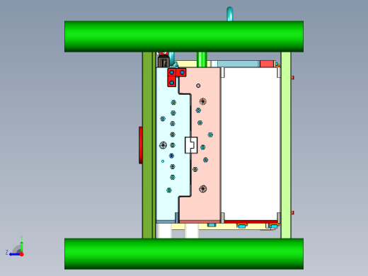 家用三轮车中控装饰盖板1+1塑胶模具右视缩略图
