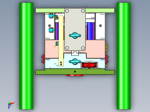 家用三轮车中控装饰盖板1+1塑胶模具俯视缩略图