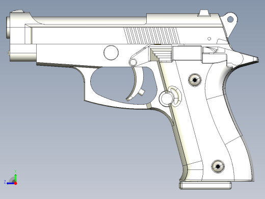 手枪左轮冲锋枪老式狙击步枪设计3D图纸pistol-beretta-85-kimar-1 2 IGS右视缩略图