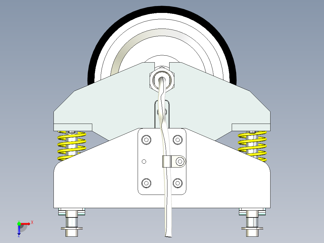 双弹簧轮毂电机悬挂俯视图