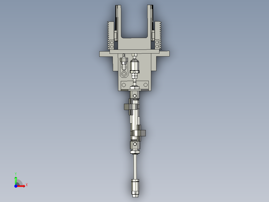 齿条推动机构前视图