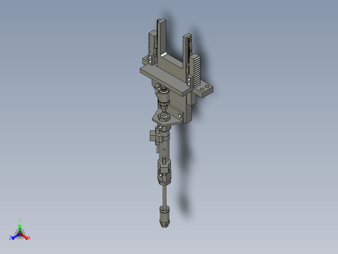 齿条推动机构正等轴测图