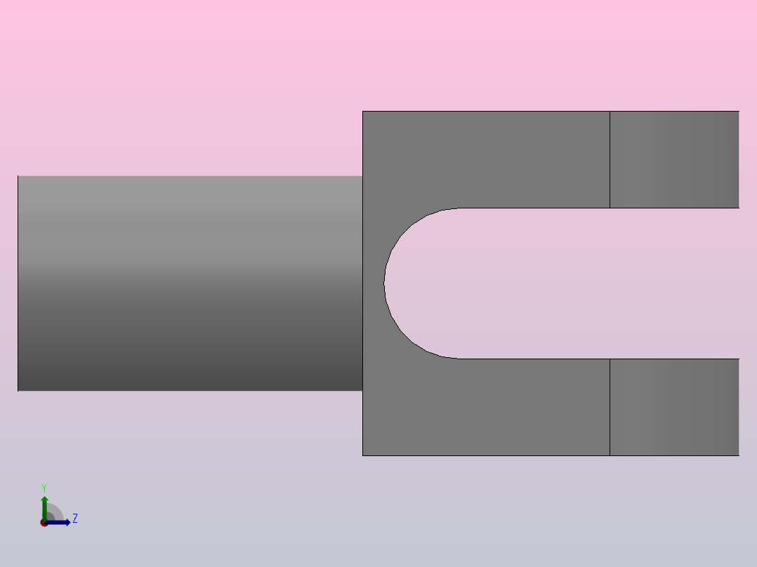 叉连接件[QGA40]气缸附件左视图