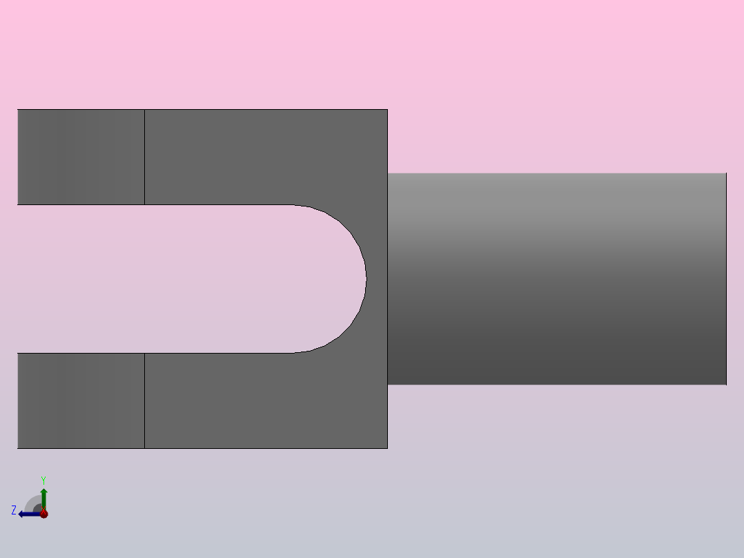 叉连接件[QGA40]气缸附件右视图