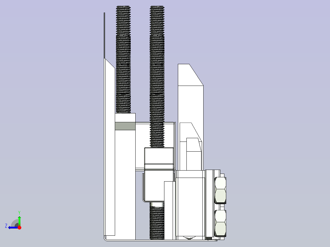 一款铣床用螺柱夹具右视图