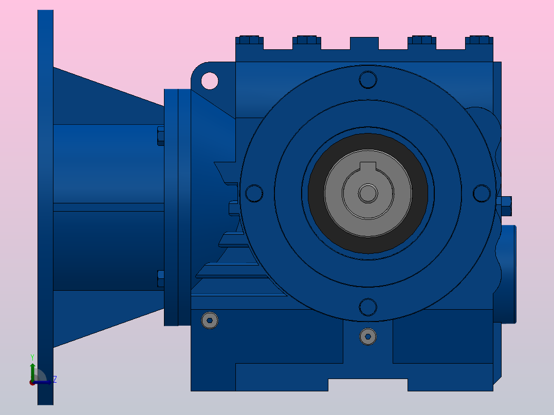 SAZ47ZP蜗轮蜗杆减速机SAZ47-13.6-M1-B-Φ25-P90左视图