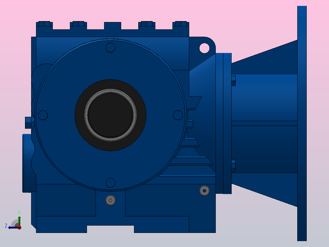 SAZ47ZP蜗轮蜗杆减速机SAZ47-13.6-M1-B-Φ25-P90右视图
