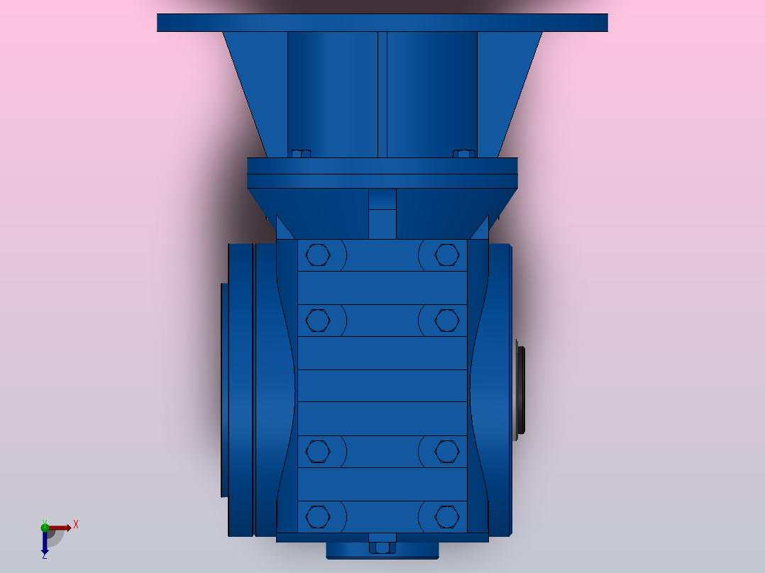 SAZ47ZP蜗轮蜗杆减速机SAZ47-13.6-M1-B-Φ25-P90俯视图