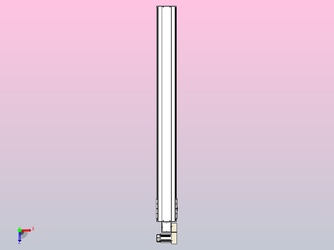 皮带直线轴半封闭可选导轨TPA-HNB-220D-176-L2000-MR-Y-P1K-N3俯视图