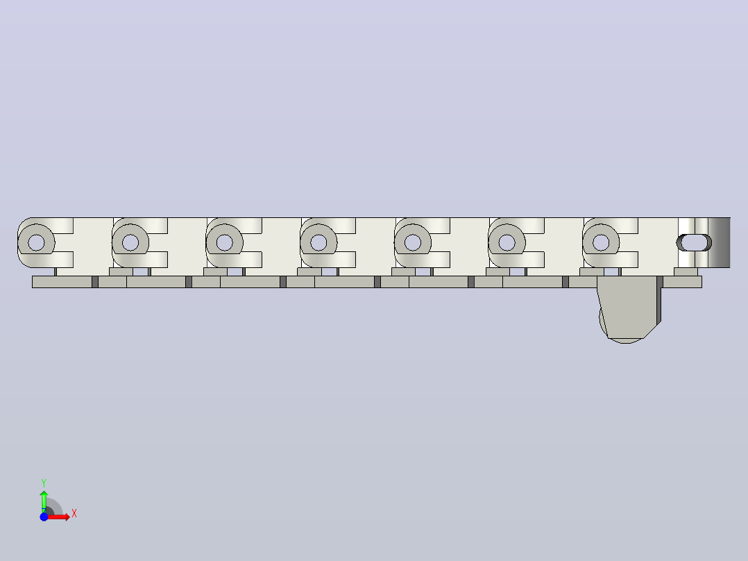 YHTL103X20R-AZ7-C1 103宽堆积提升链前视图