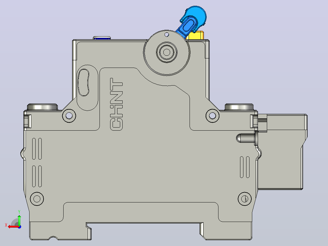 NBPLE-32D&amp;3P&amp;N剩余电流动作断路器三维模型202307后视图